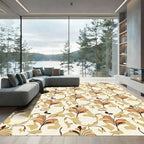 Earthy Tones Floral Branch Arrangement Rug