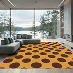 Amber Brown Polka Dot Rug