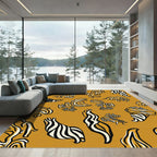 Amber Organic Swirl Animalic Lines Rug