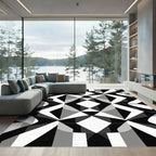 Monochromatic Geometric Illusion Rug