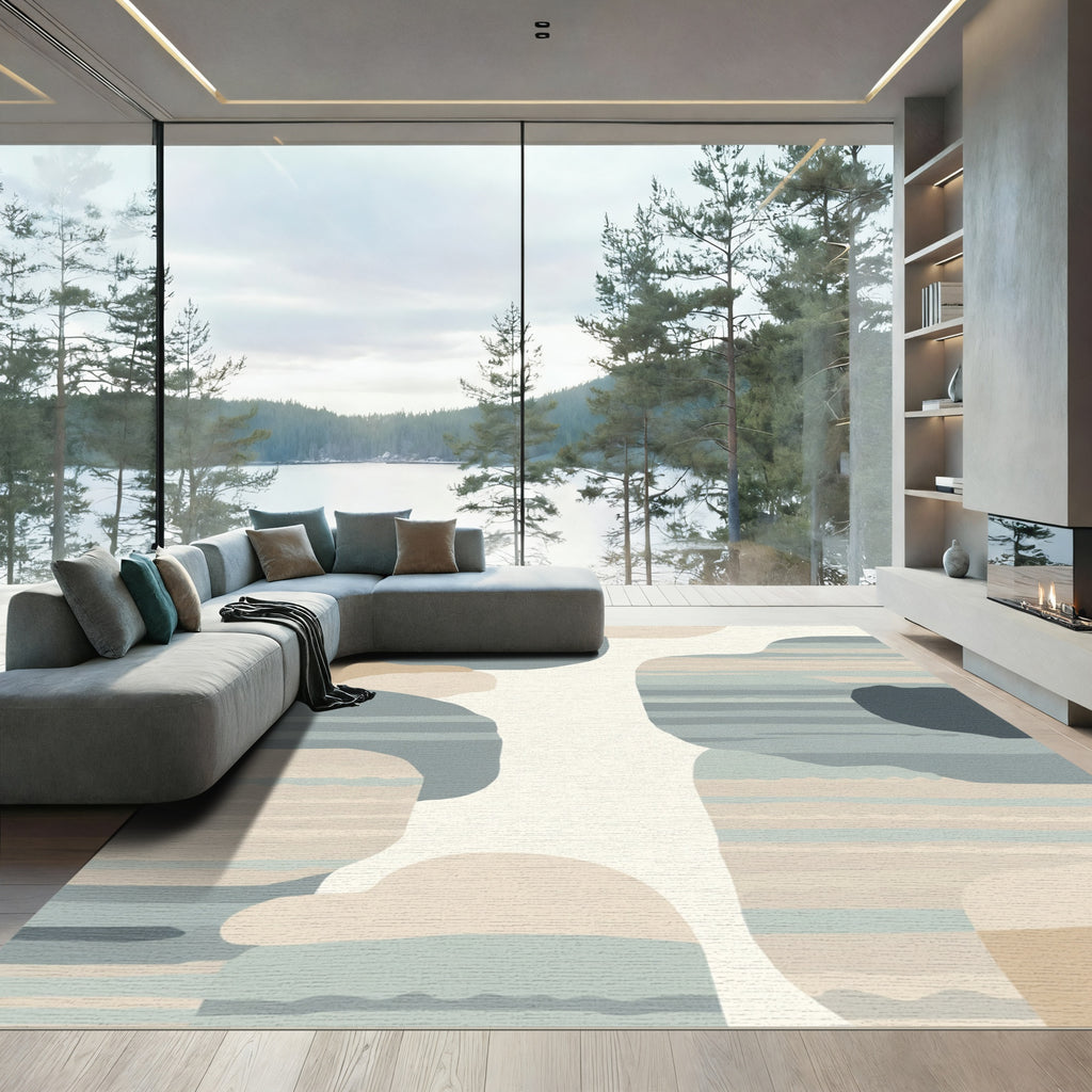 Coastal Abstract Organic Forms Rug