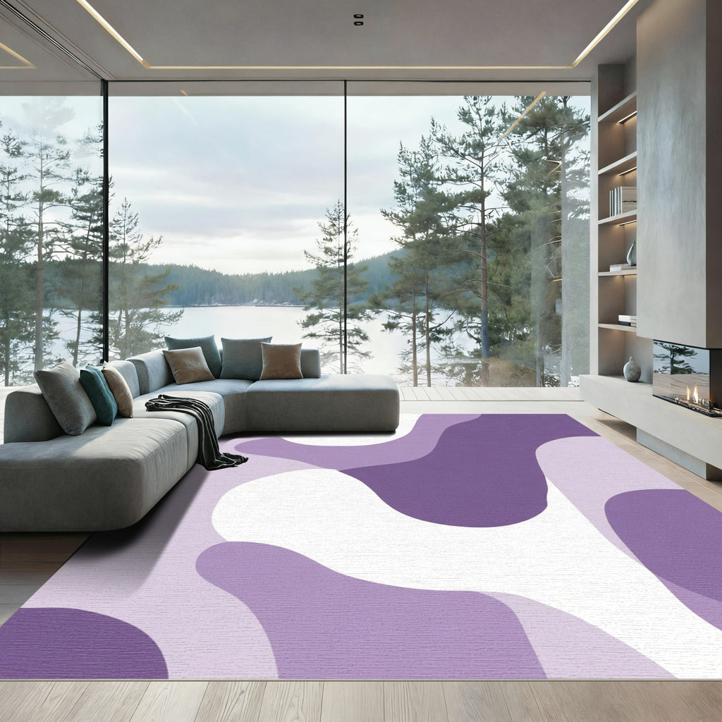 Amethyst Abstract Flowing Shapes Rug