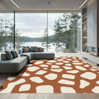 Terracotta Beige Giraffe Spot Rug