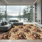 Vintage Ecru Brown Ballet Duo Rug