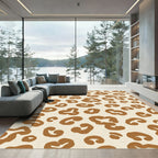 Earthy Brown Abstract Animal Spots Rug