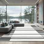 Monochrome Striped Modern Abstract Rug