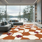 Terra Cotta Floral Cell Lattice Rug