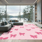 Pink Bow Cluster Repeated Rug