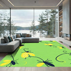 Whimsical yellow bug garden vines Rug
