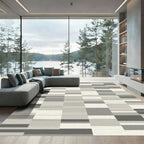 Monochromatic Geometric Stripe Arrangement Rug