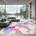 Cute blue whale camouflage abstract Rug