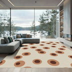 Brown and Beige Dot Composition Rug