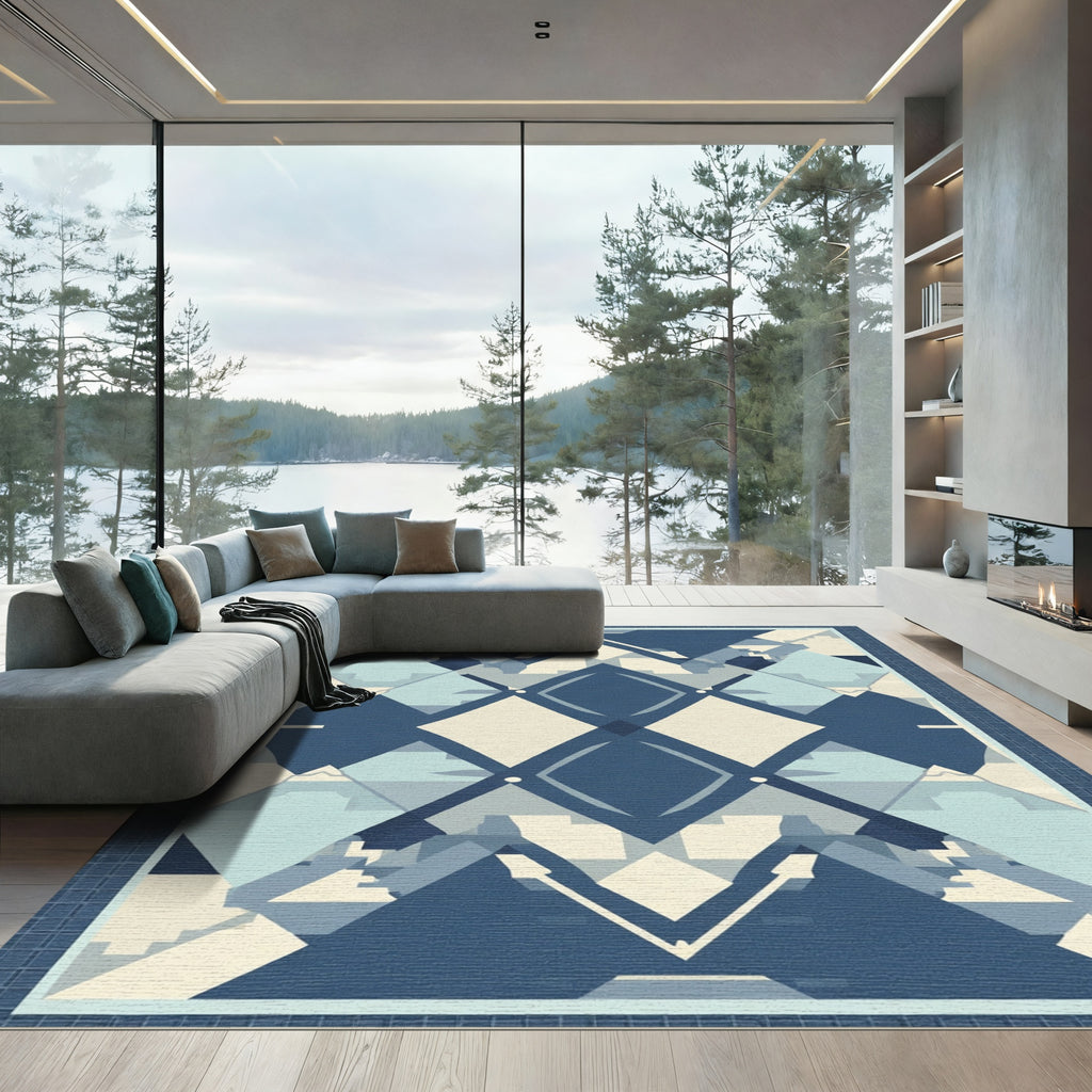 Geometric Diamond Mid Century Rug