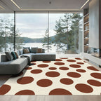 Cream Brown Polka Dot Composition Rug