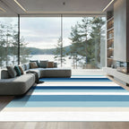 Coastal Blue Horizontal Stripe Rug