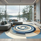 Modern Geometric Concentric Circles Rug