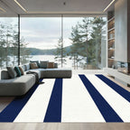 Navy White Vertical Stripe Rug