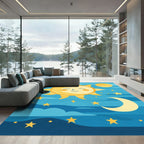 Whimsical Sun Moon Stars Sky Rug