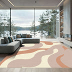 Terra Cotta Blush Wave Abstract Rug