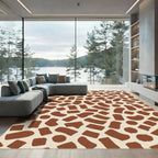 Brown Tan Abstract Shapes Rug