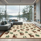 Brown Deer Forest Woodland Nature Rug