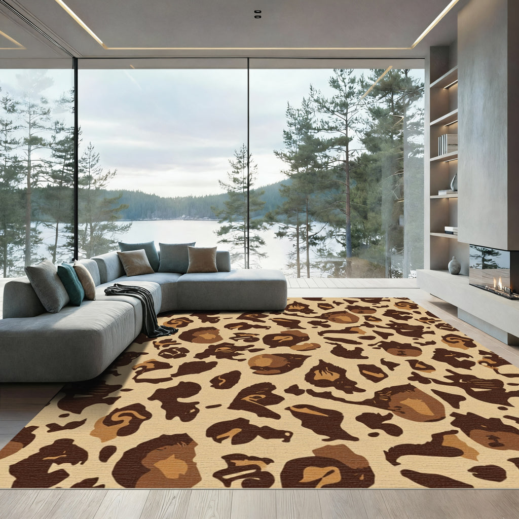 Bold Tan Brown Spots Rug