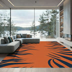 Orange Black Tiger Stripe Accent Rug