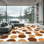 Brown Tan Paw Print Circles Rug