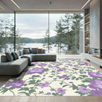 Purple Floral Vine Garden Accents Rug
