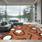 Terracotta and White Organic Spots Rug