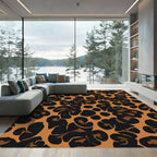 Bold Black Brown Leopard Spot Rug