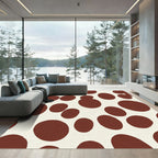 Warm Brown Polka Dot Composition Rug