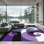 Purple Swirl Geometric Abstract Rug
