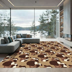 Brown Earthy Camouflage Abstract Shapes Rug