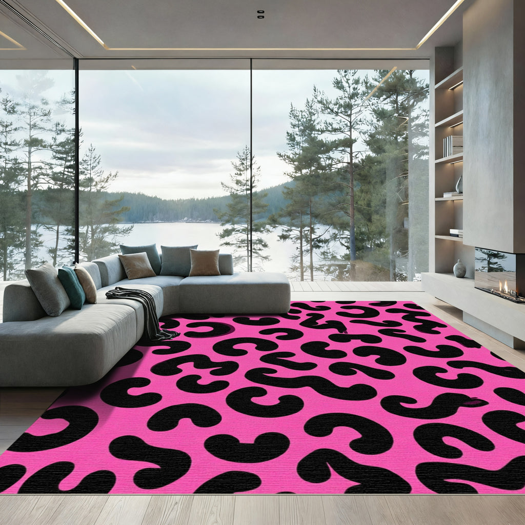 Bold Pink Leopard Spots Rug