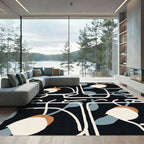 Modern Abstract Floral Lines Rug