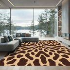 Brown Tan Organic Sunburst Rug