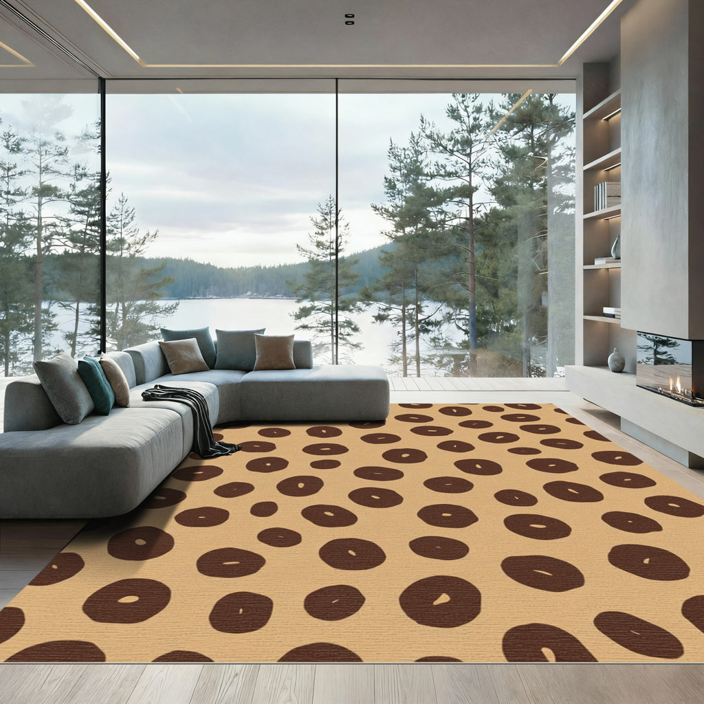 Brown Organic Spots Abstract Rug