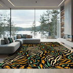 Bold Abstract Jungle Foliage Rug