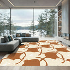 Terracotta White Organic Intertwined Loops Rug