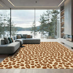 Brown Leopard Spot Textured Rug