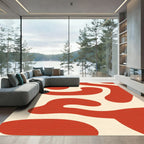 Retro Cream Organic Groovy Rug