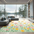 Whimsical Orange Butterfly Garden Rug