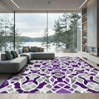 Royal Purple Geometric Art Deco Rug