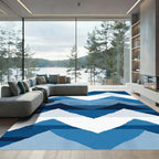 Abstract Blue Mountain Chevron Rug