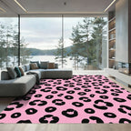 Pink Black Spotty Spots Rug