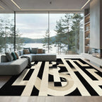 Monochrome Maze Serpent Rug