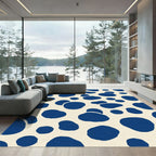 Navy Blue Blob Scatter Rug