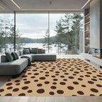 Tan Dark Circle Scatter Rug
