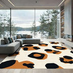 Brown Black Leopard Spots Rug